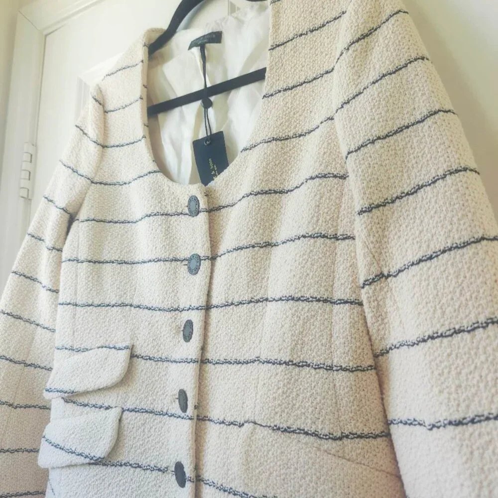 NWT rag & bone Roslyn Cotton Tweed Scoop-Neck Blazer Jacket - Picture 8 of 9